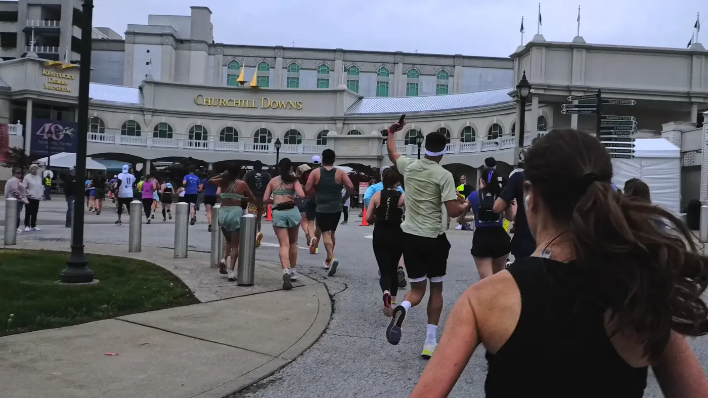 Entering the Churchill Downs grandstand