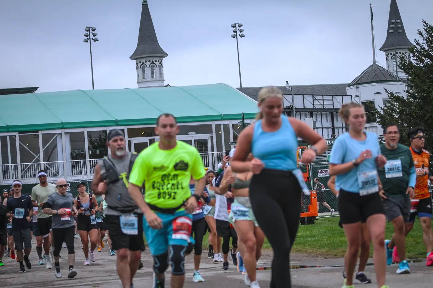Runners passing the twin spires