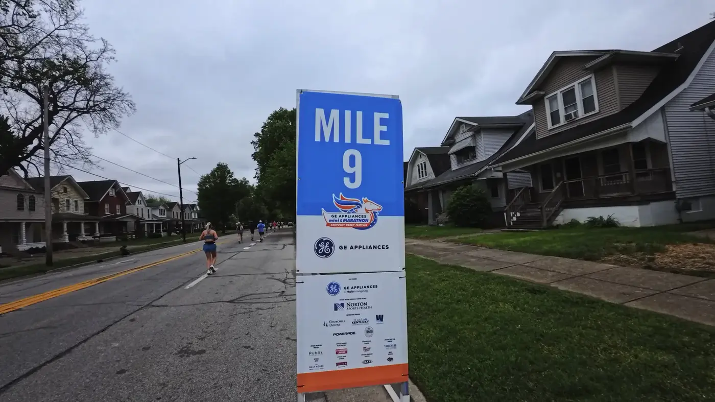 Mile 9 marker in the neighborhoods