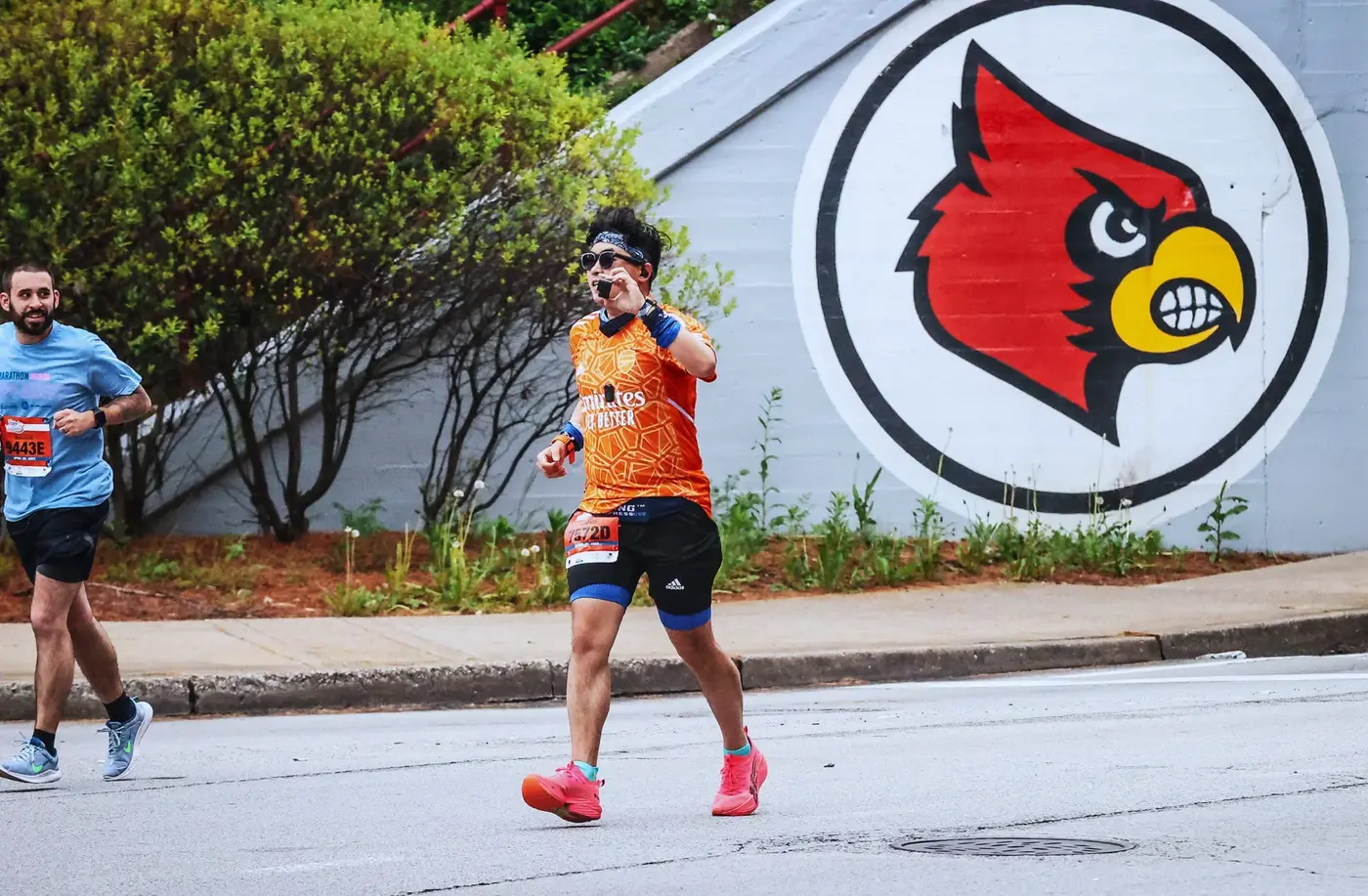 Official photo by the Louisville logo wall