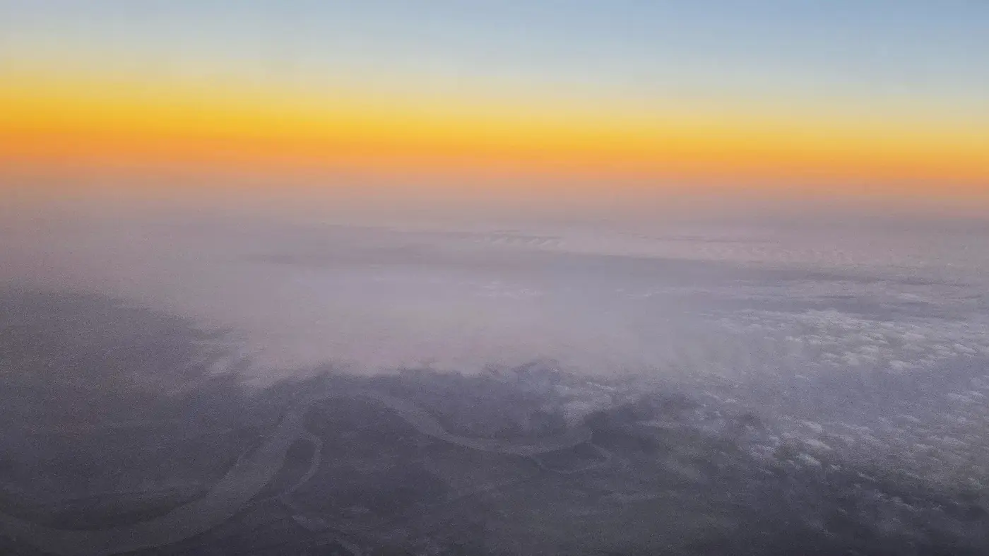 Sunrise haze from the flight to Louisiana