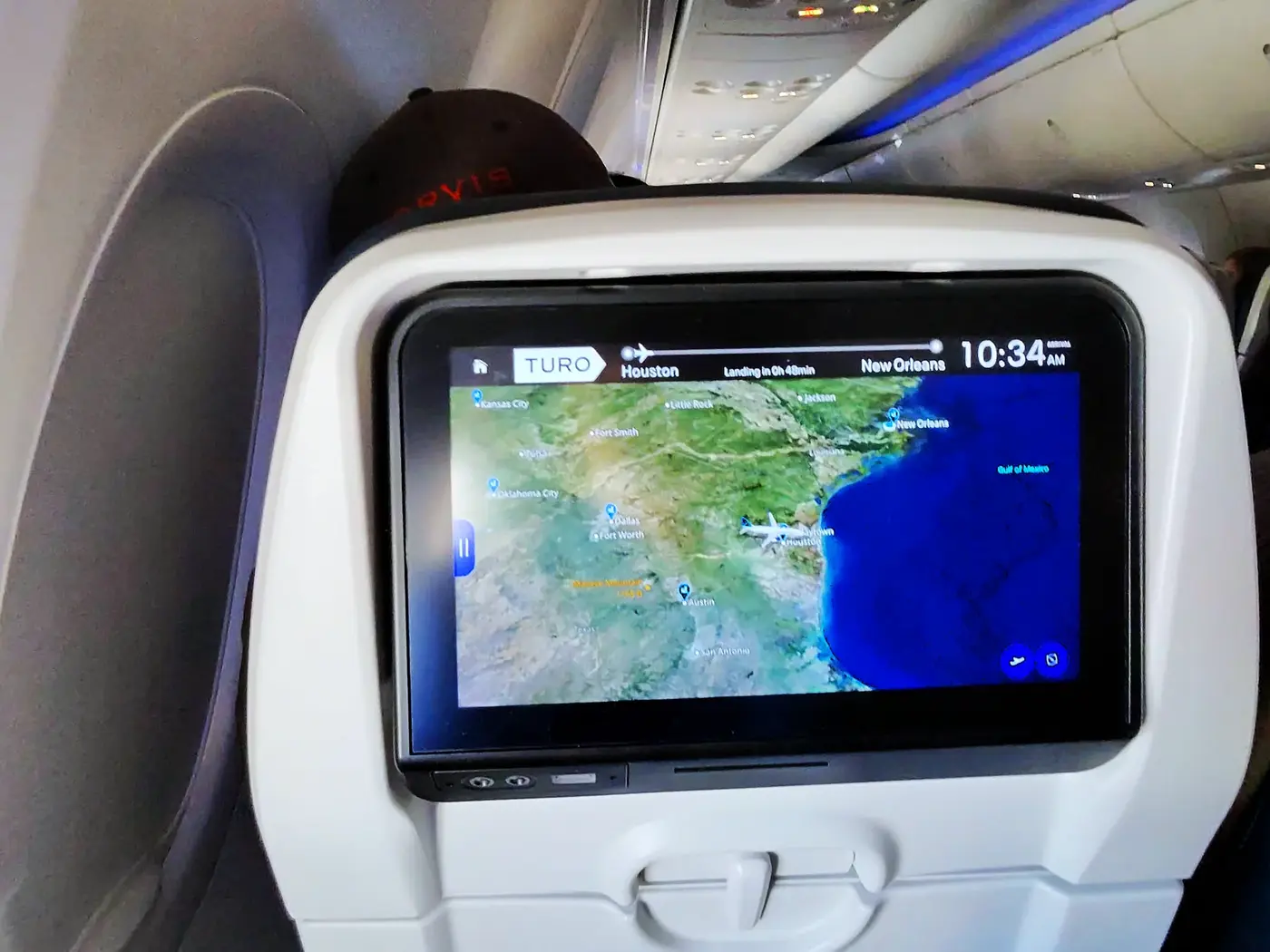 Final in-flight map before landing