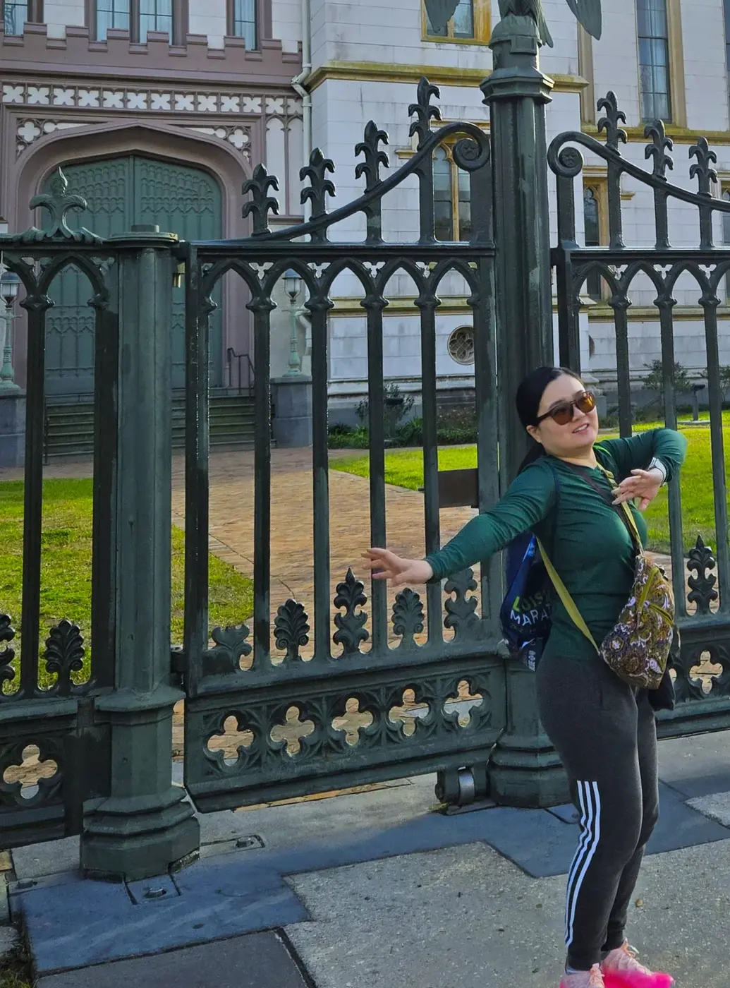 Siqi at the Old State Capitol gate