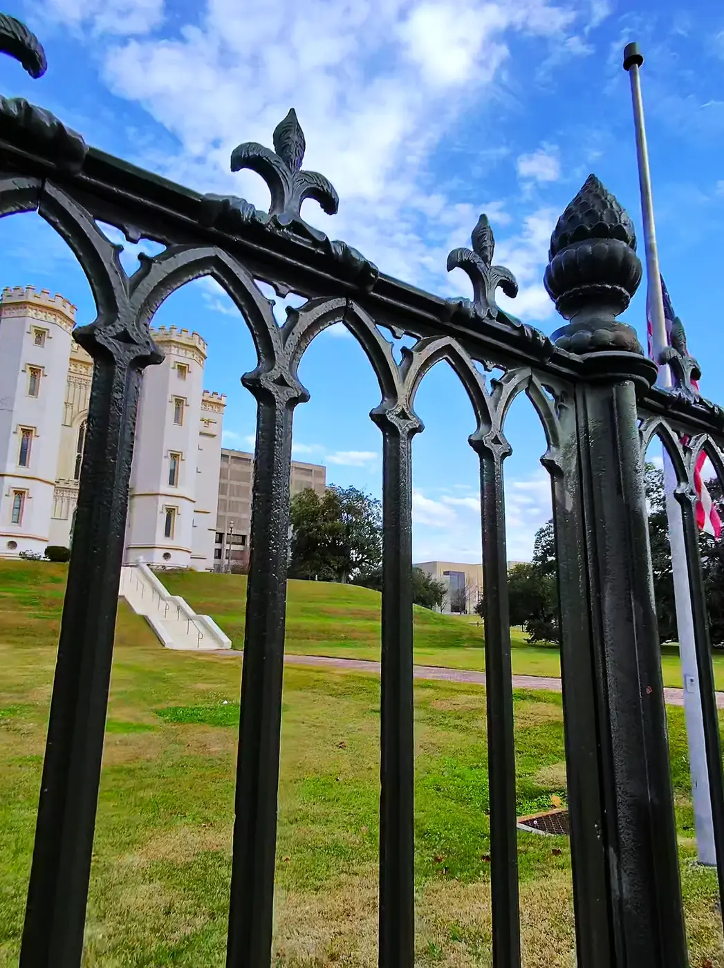 Iron fence detail outside the old capitol