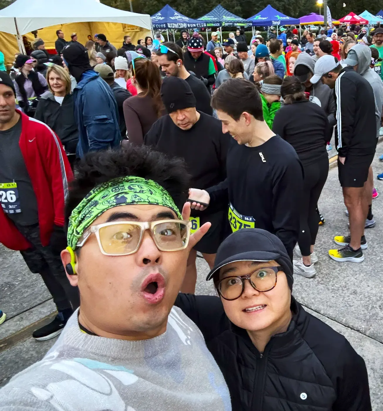 Cold start selfie in the crowd