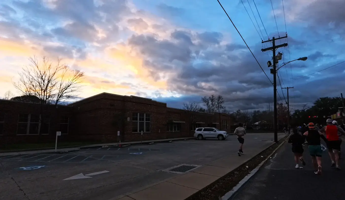 Sunrise clouds over a Baton Rouge neighborhood
