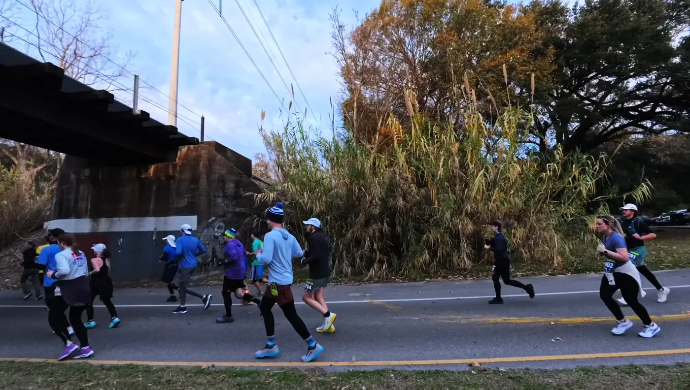 Morning miles beneath the overpass