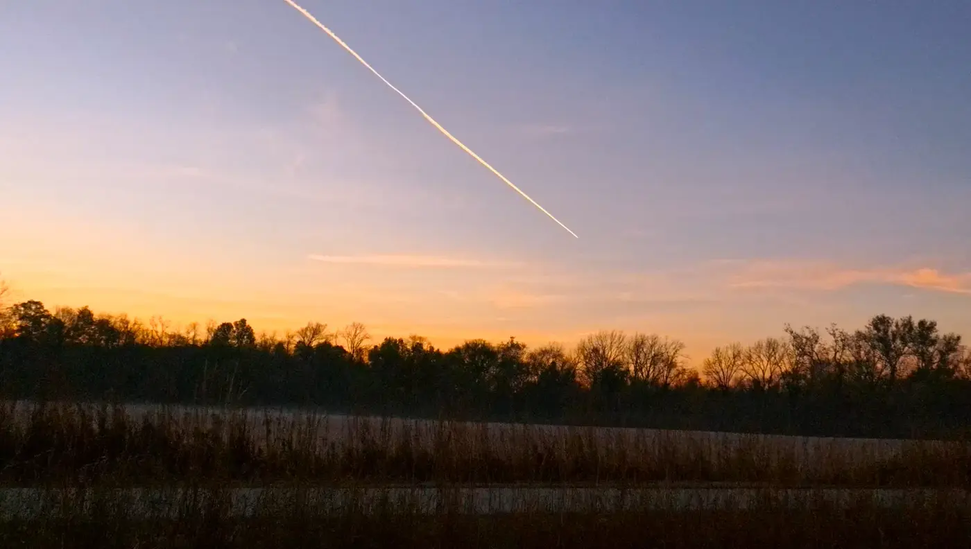 Orange sky and morning clouds