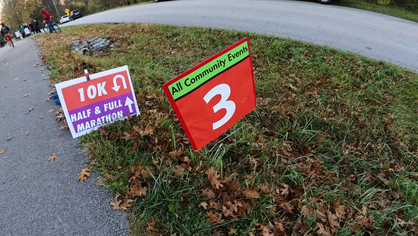 10K and mile 3 course split marker