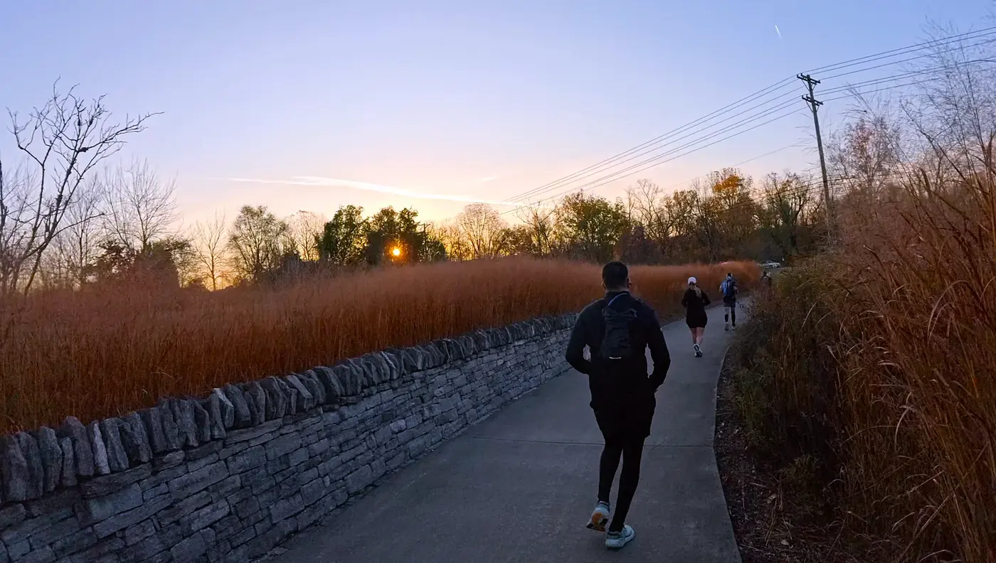 riverside path in the early miles