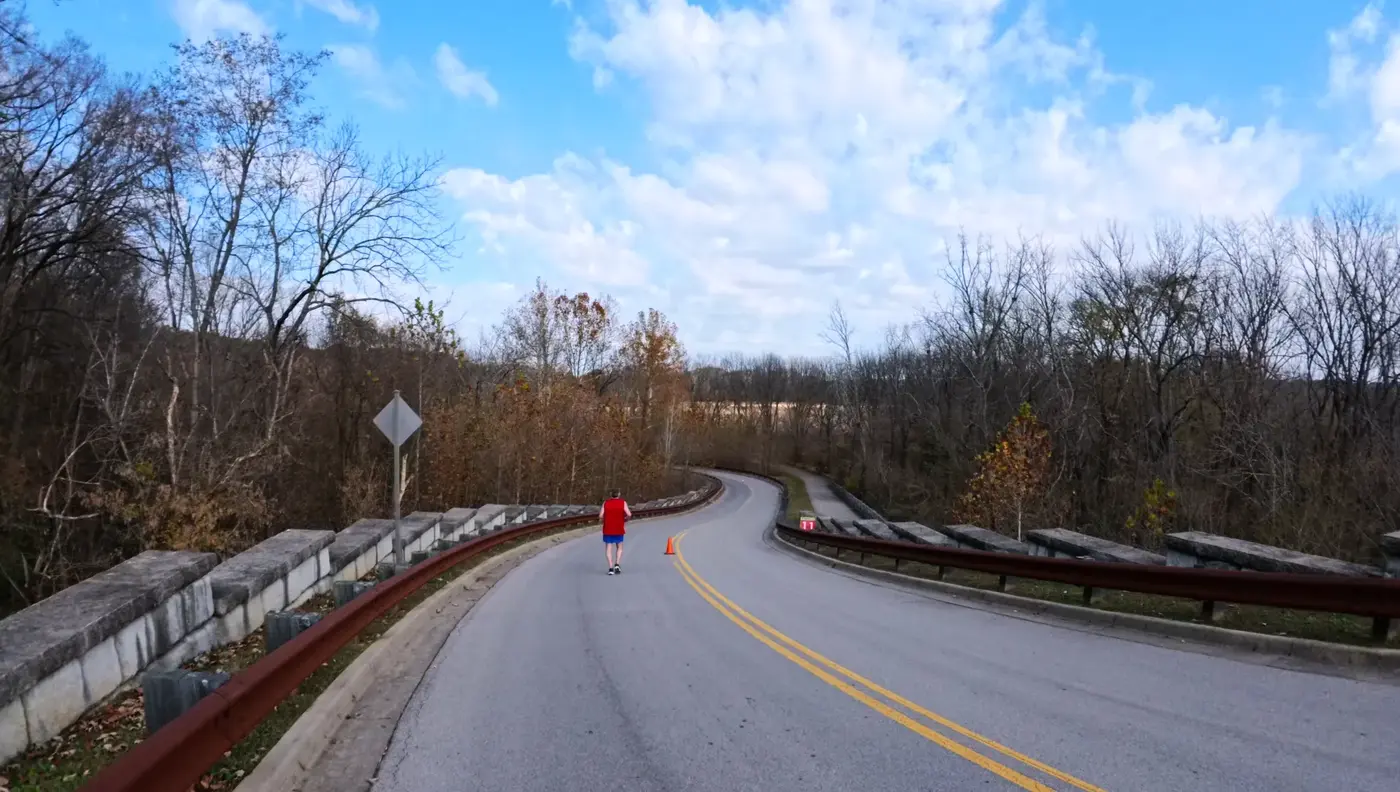 downhill stretch toward Egg Lawn