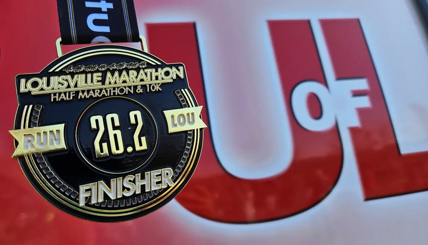 Close-up of the Louisville 26.2 finisher