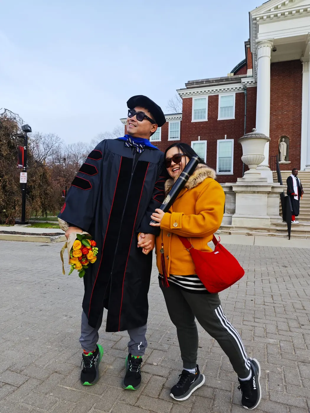 In doctoral robe