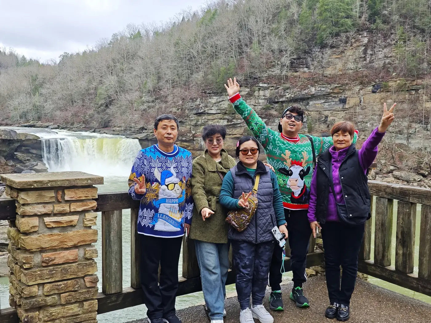 Family photo at the Cumberland Falls