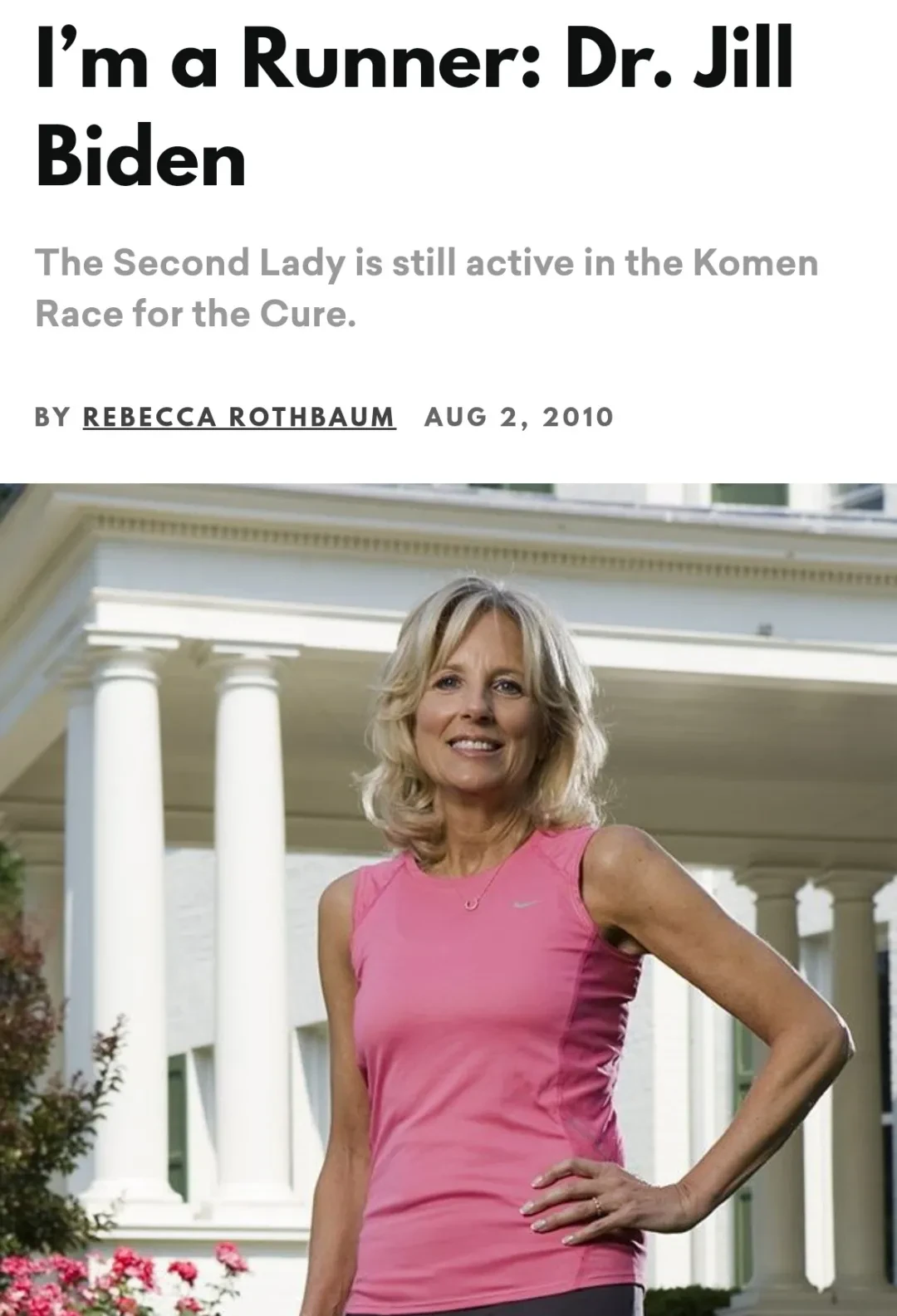 Runner: Dr. Jill Biden by Rebecca