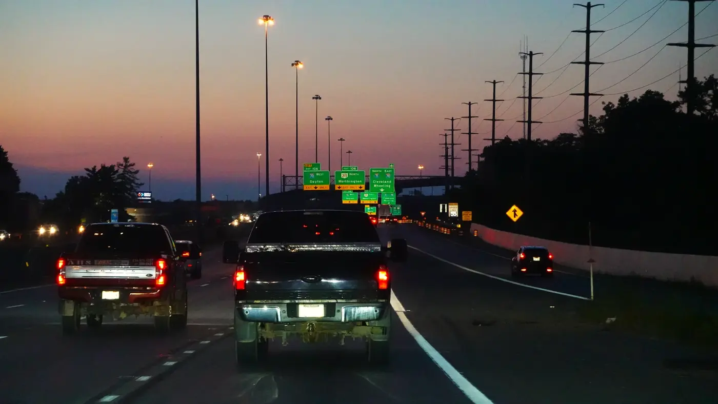 Night highway toward New England
