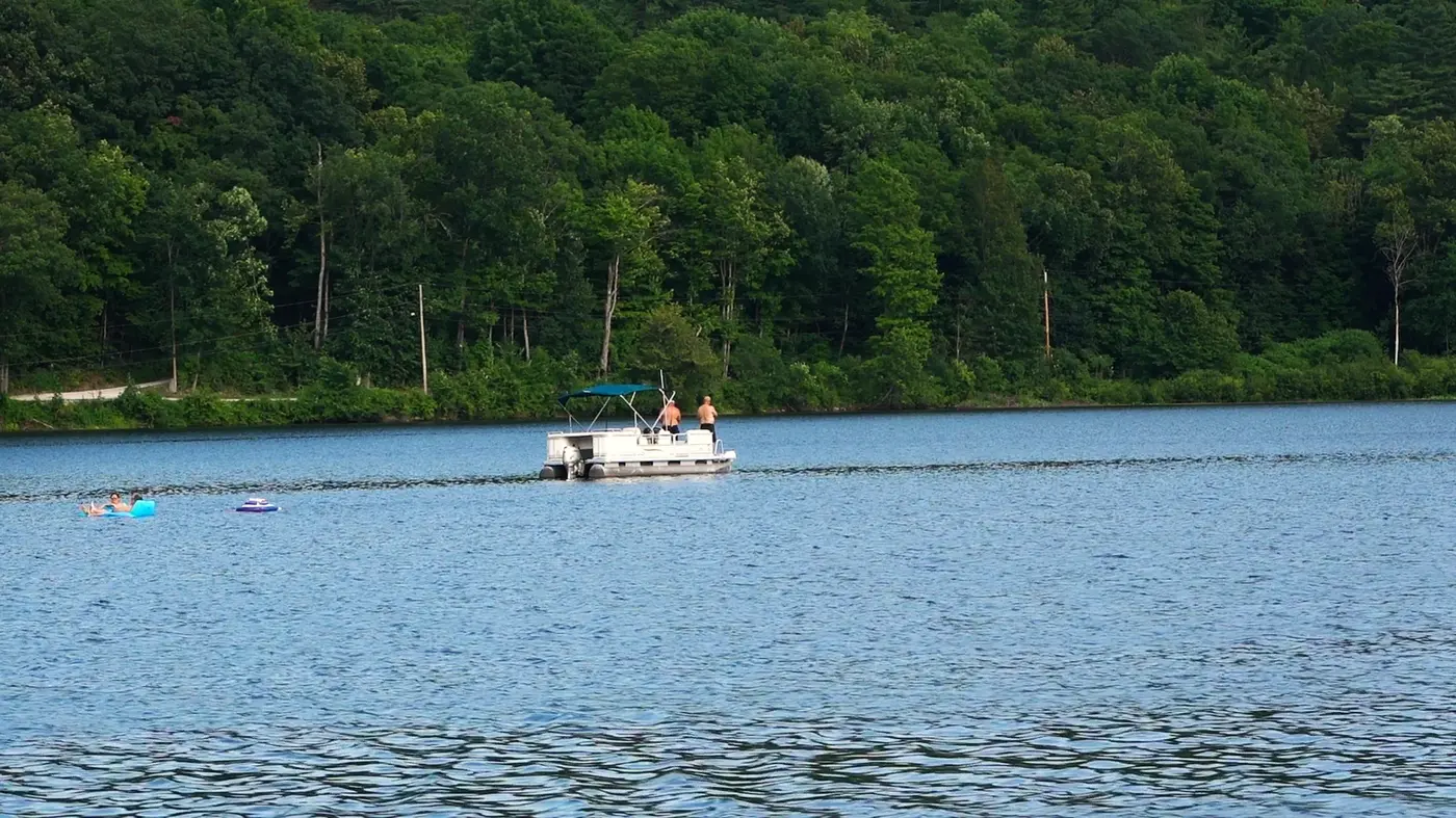 Small boat on a quiet lake