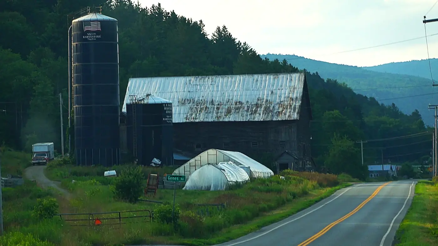 Weathered barn on the roadside