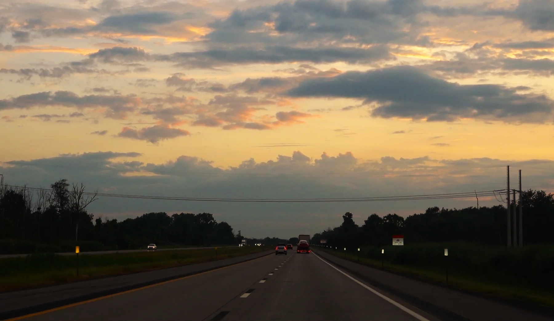 Sunset road heading back south