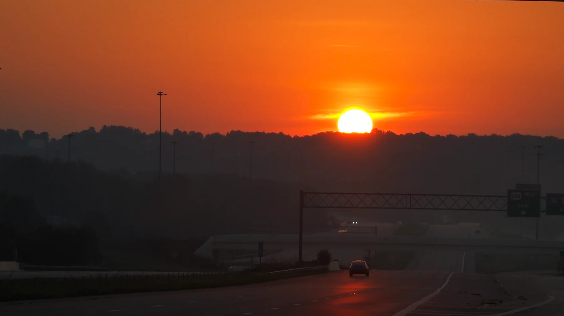 Sunrise over the highway