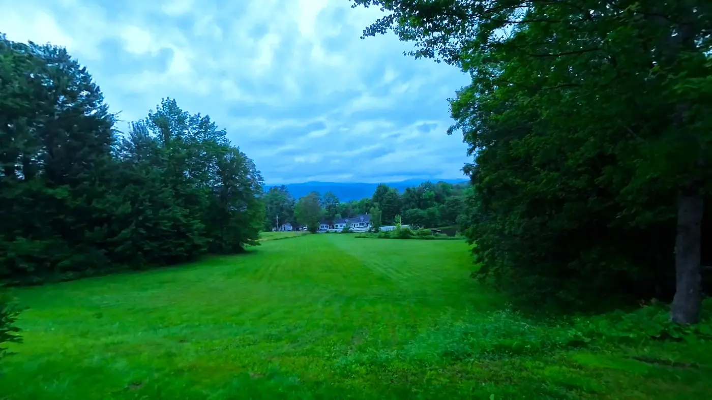 Green valley behind the lodging