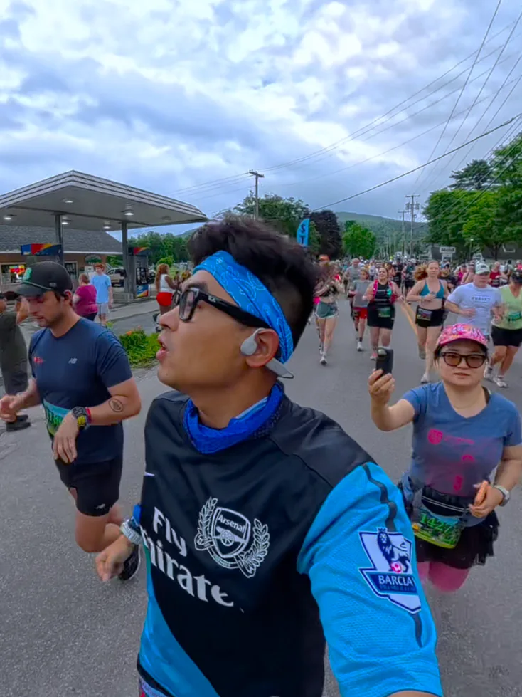 Looking up before the race begins