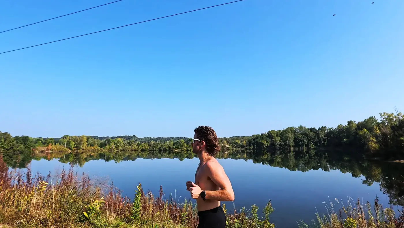 Runner by the lake