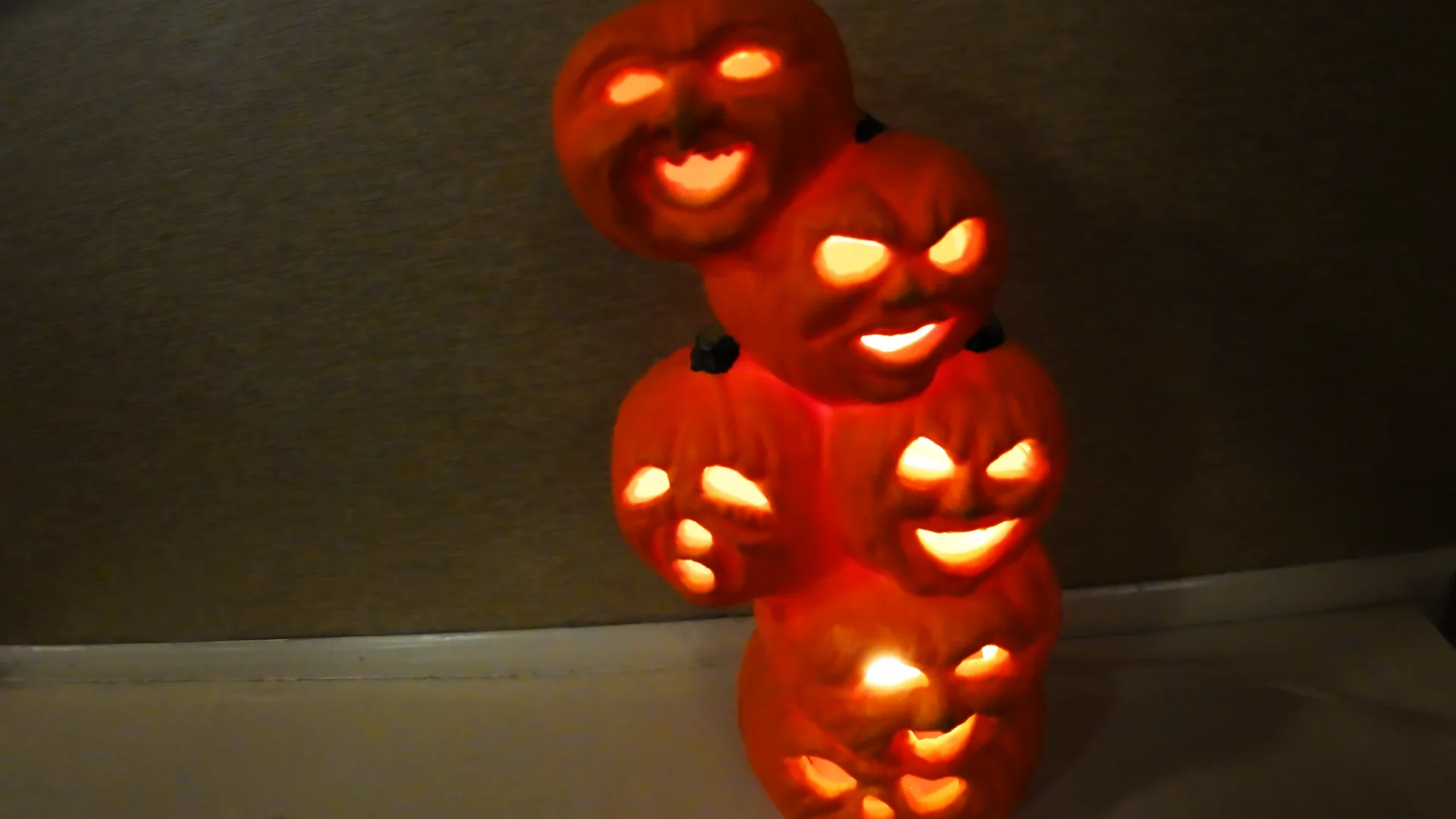 Halloween pumpkins in the motel lobby