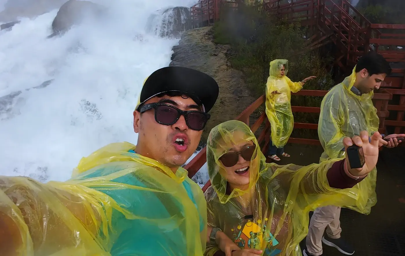 Yellow ponchos at Cave of the Winds