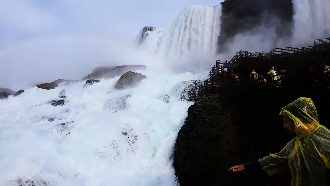 Mist and spray rising from the Cave of the