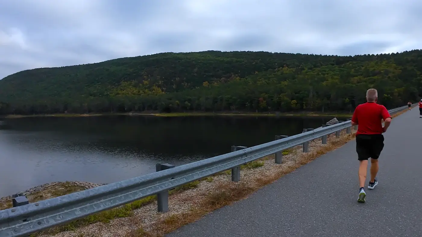 Surry Mountain Lake opening up beside the