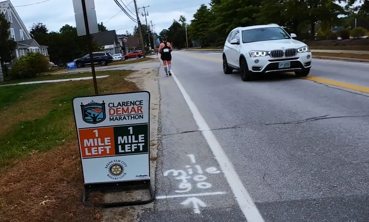 One mile left to the Keene State finish