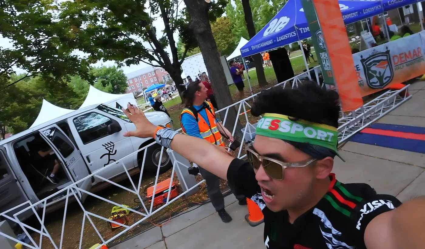 Finish celebration