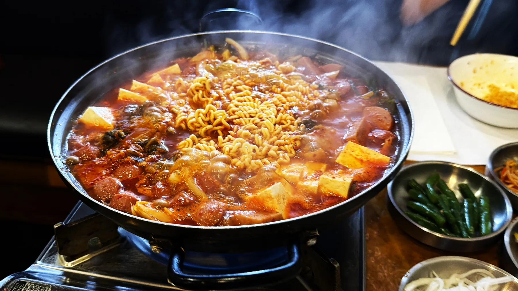 Korean army stew before the race