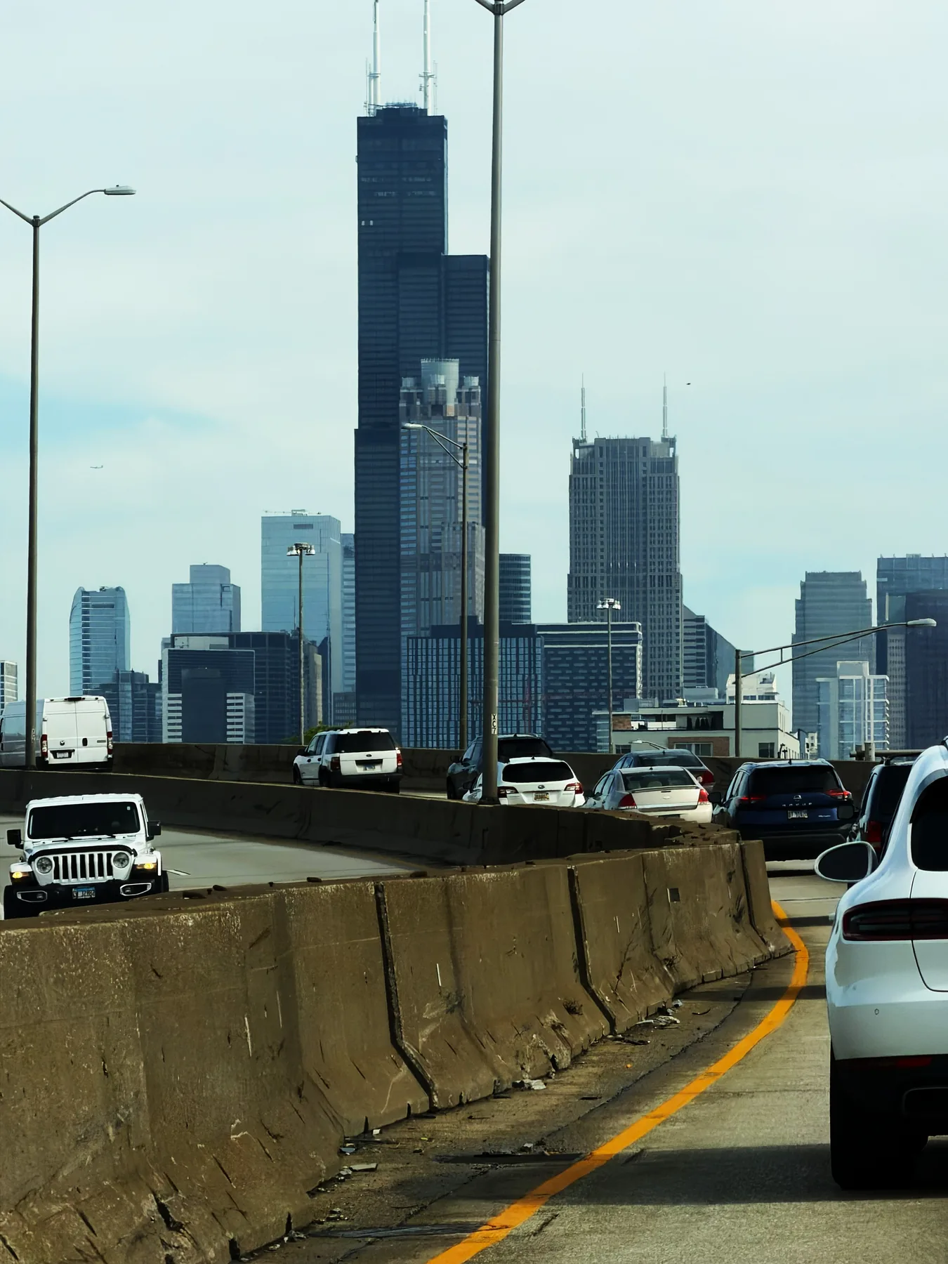 Chicago highway and skyline