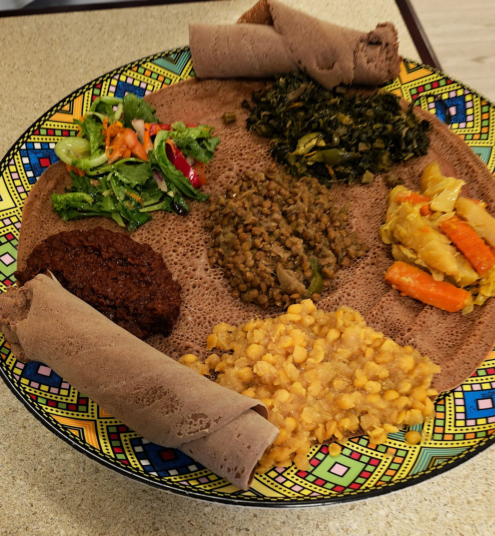 Injera and Ethiopian stew