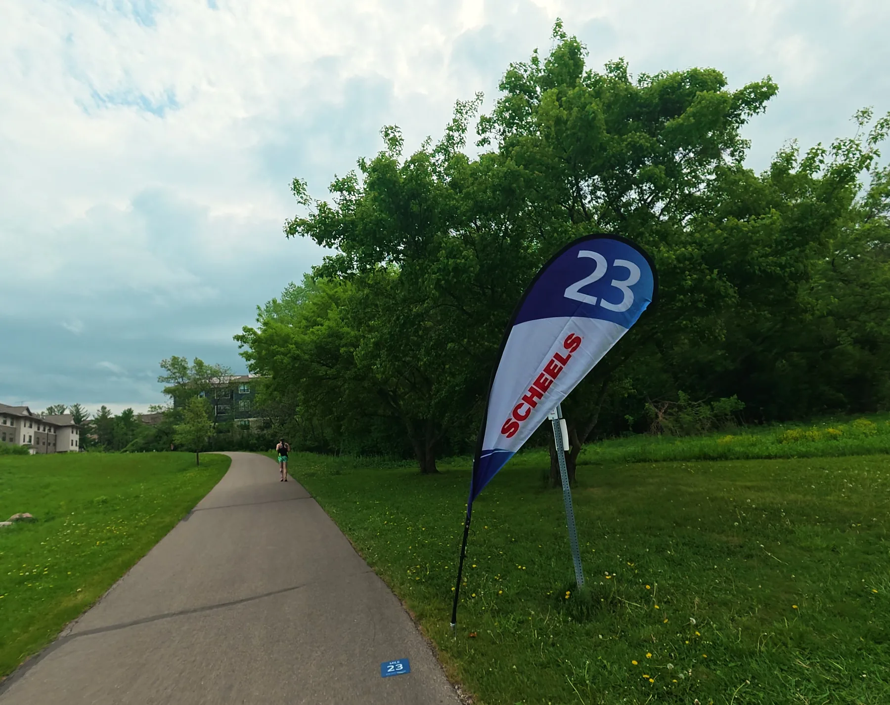 Mile twenty-three sign